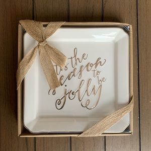 NWT Mud Pie holiday tray - “tis the season”
